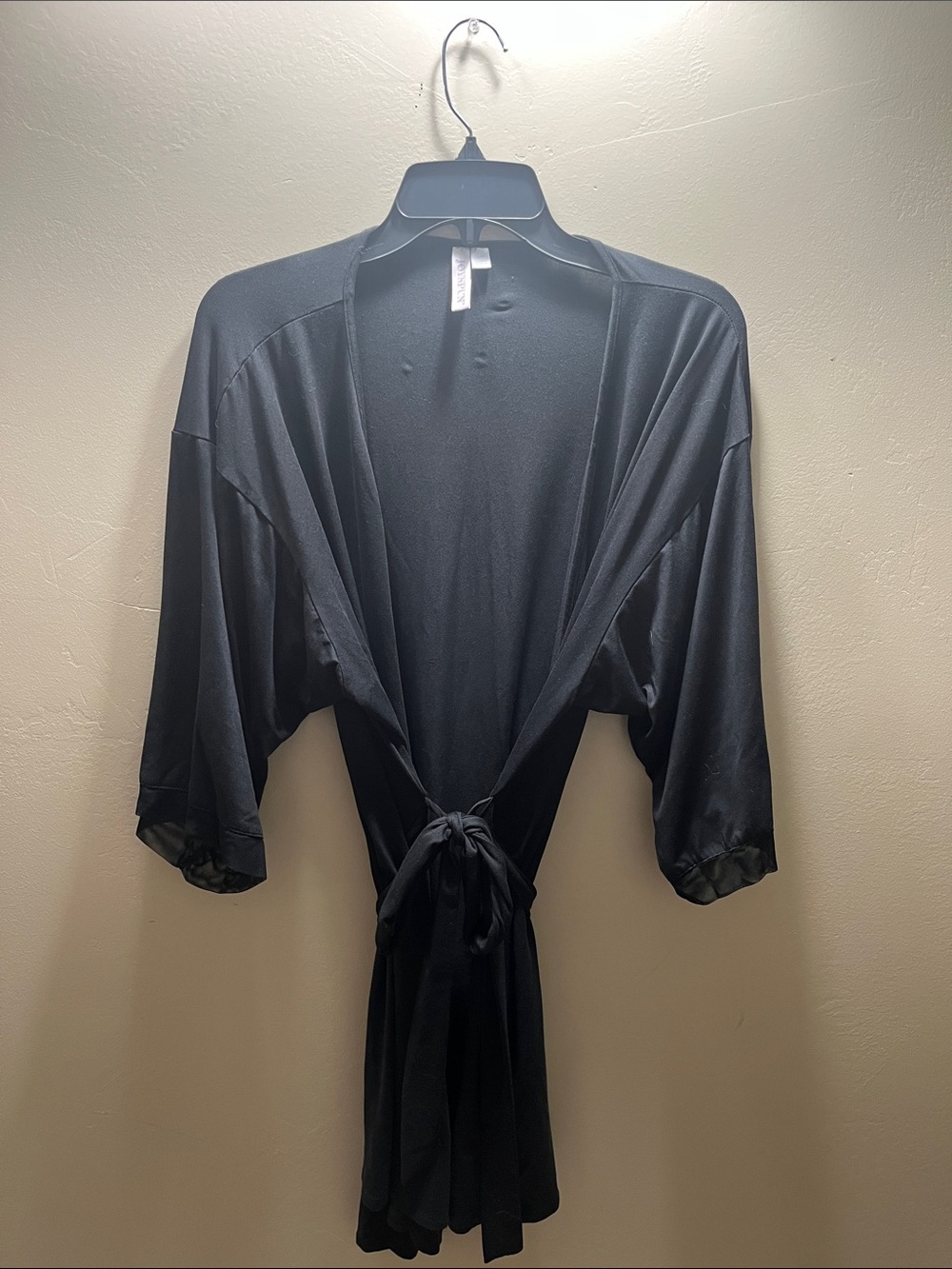 Classic Black Satin Tie-Waist Robe - Women Intimates & Sleepwear